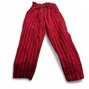 Red with white stripe dress pants